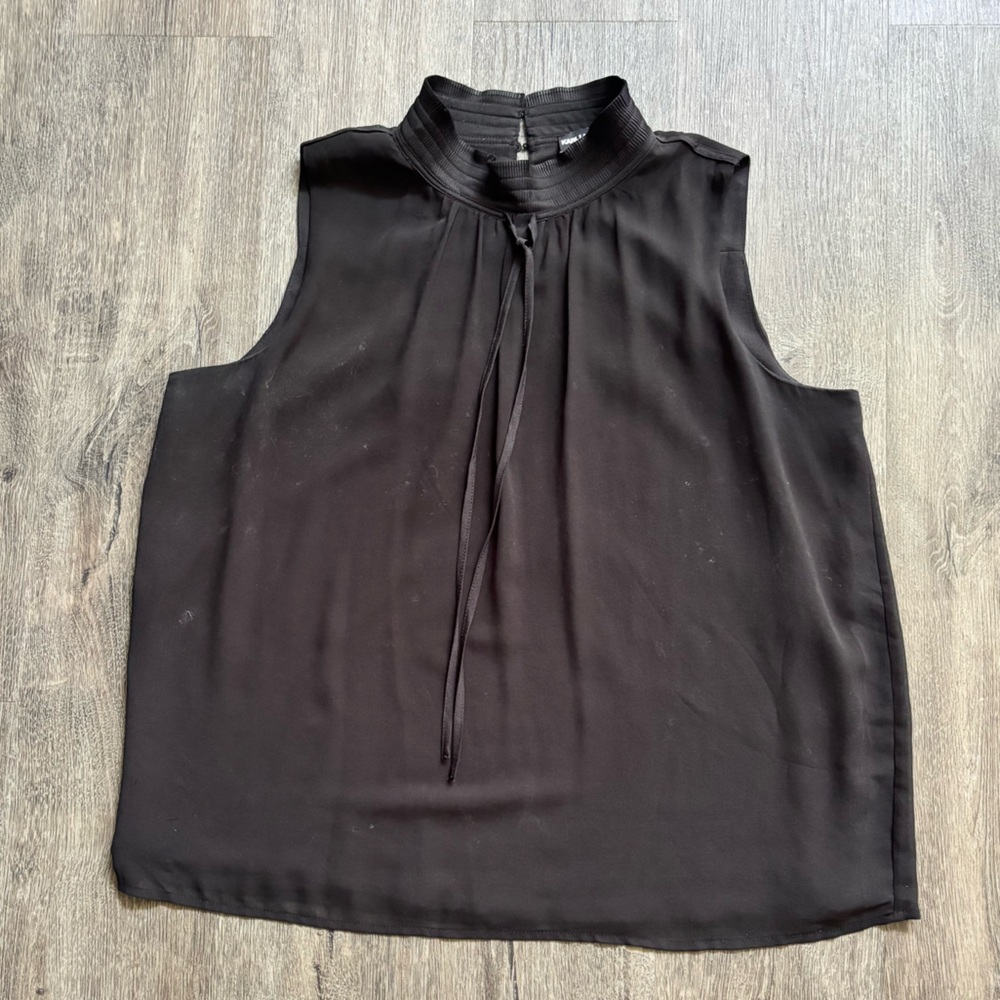 Karl Lagerfeld sleeveless smocked neck blouse